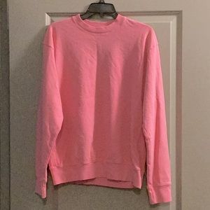 Sporty & Rich Pink Crewneck Fleece Sweatshirt - Small 100% cotton Made in USA